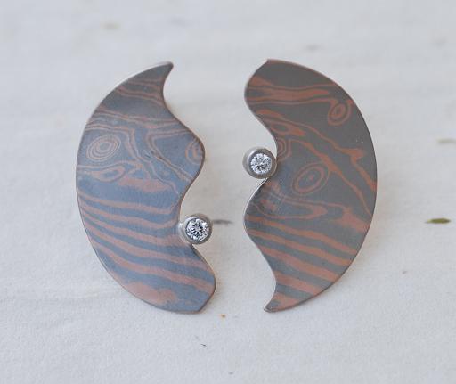 Mokume-Gane earrings